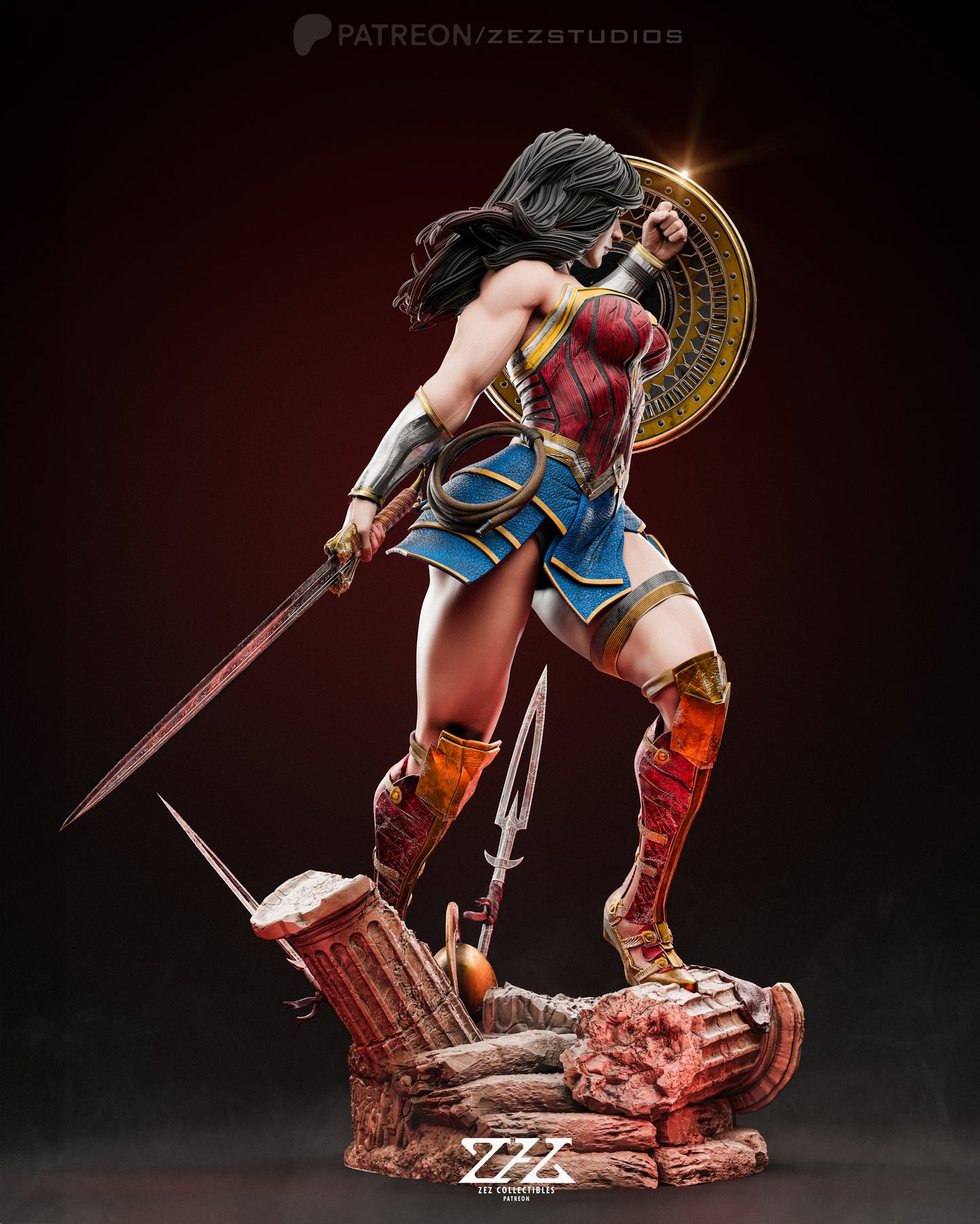 
                  
                    Wonder Woman Collectible Statue/Bust by ZeZ Studios - unpainted or painted versions
                  
                