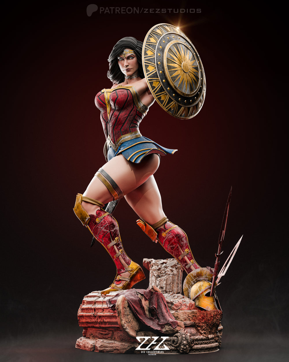 Wonder Woman Collectible Statue/Bust by ZeZ Studios - unpainted or painted versions