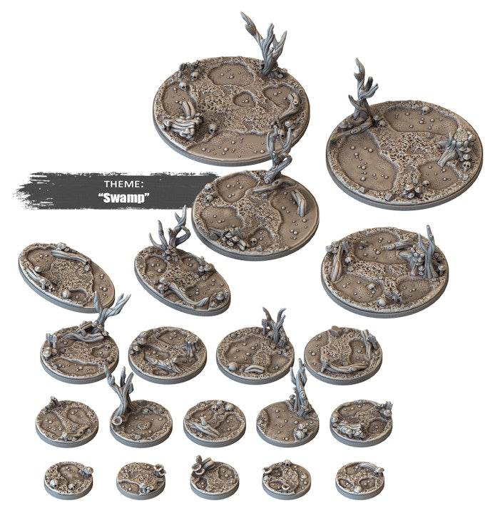 Epic Bases - Swamp - Detailed Miniature Bases for Wargames and Tabletop Games,  Collectors, and Painters