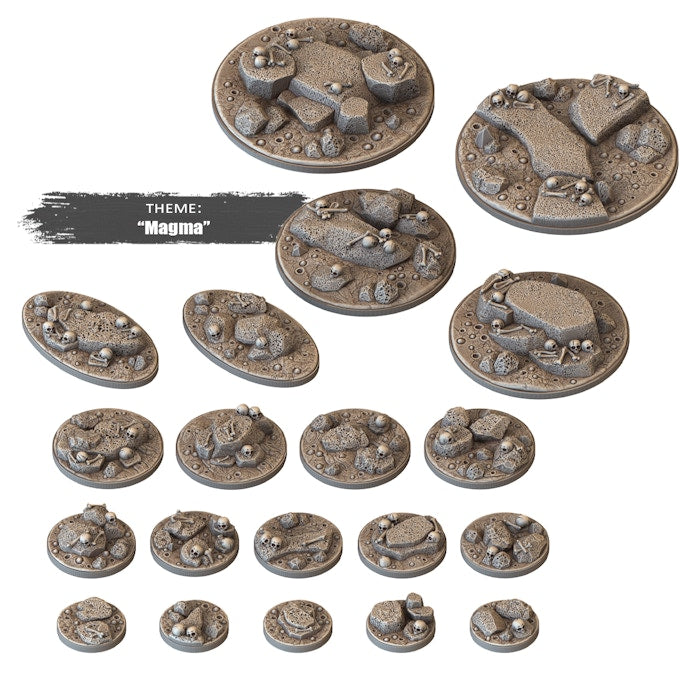 Epic Bases - Magma - Detailed Miniature Bases for Wargames and Tabletop Games,  Collectors, and Painters