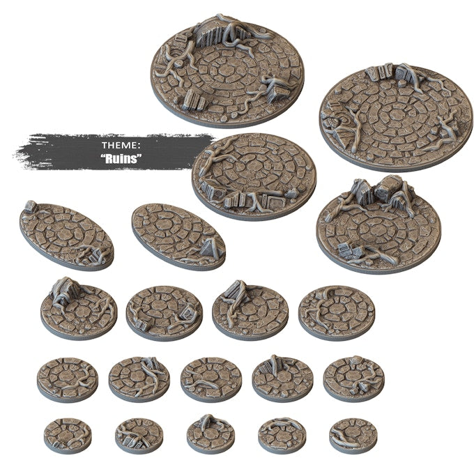 Epic Bases - Ruins - Detailed Miniature Bases for Wargames and Tabletop Games,  Collectors, and Painters