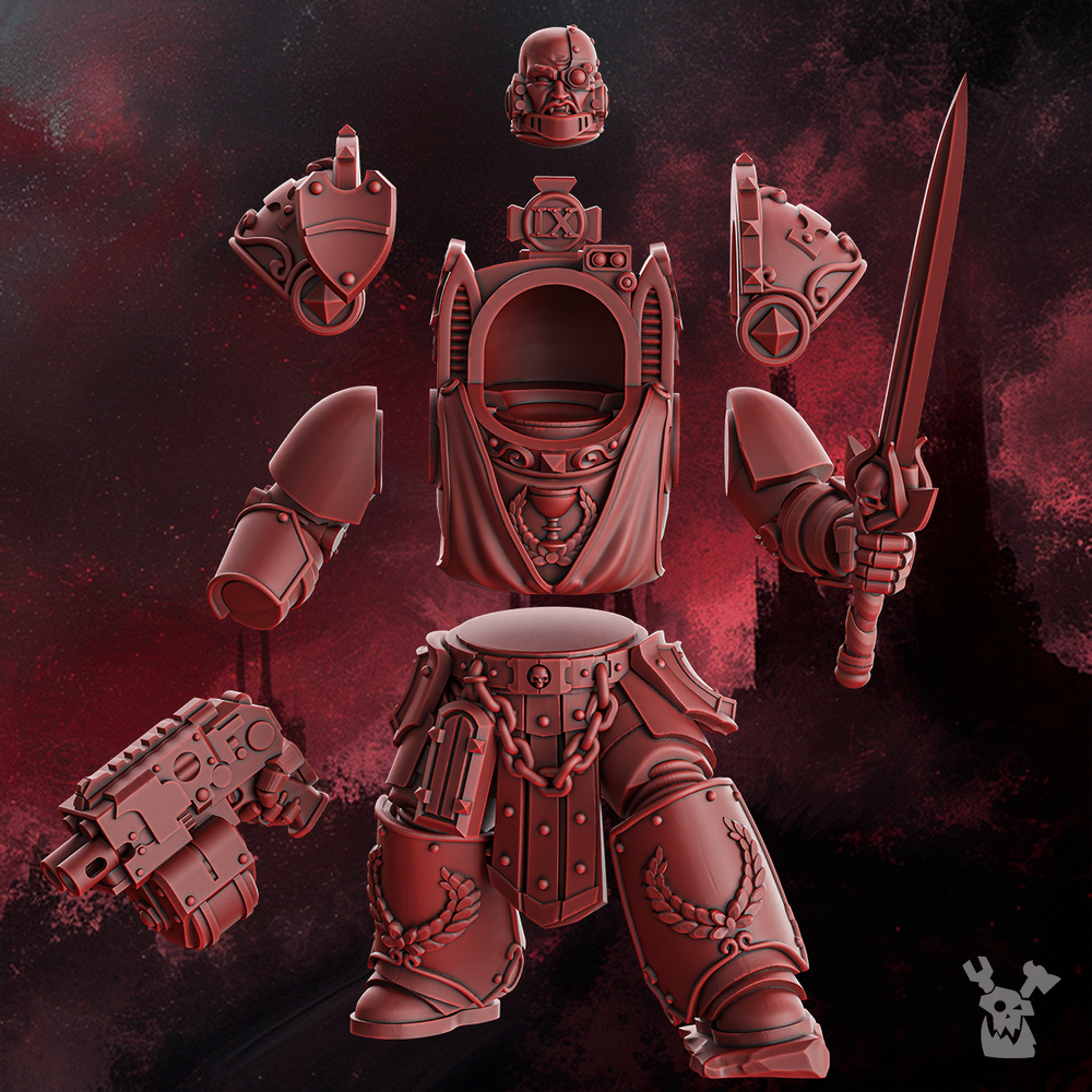 Miniatures - Dakka Dakka The Crimson Wings - Commander in Destroyer Armor - For Wargames and Tabletop Games,  Collectors, and Painters