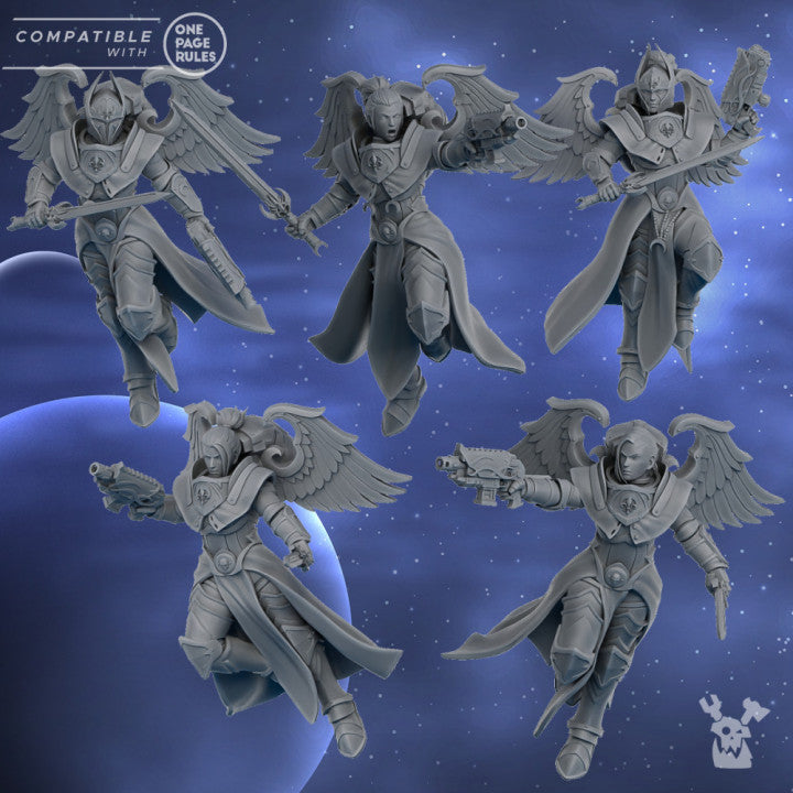 Miniatures - Dakka Dakka Silver Moon Daughters - Lunar Angels (Build Kit) - For Wargames and Tabletop Games,  Collectors, and Painters