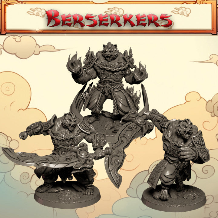 Miniatures - Eternal Fangs - Tigerfolk Berserkers - For Wargames and Tabletop Games,  Collectors, and Painters