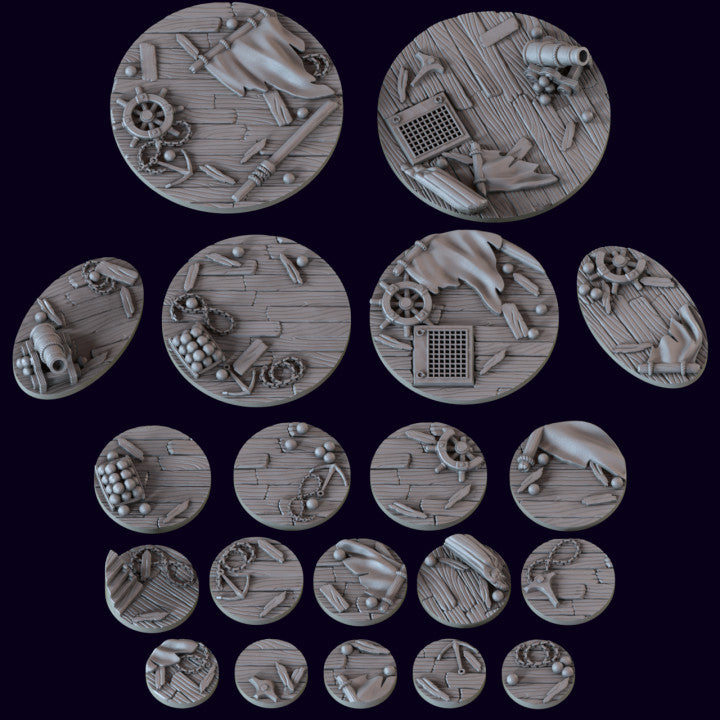 Epic Bases - Ship - Detailed Miniature Bases for Wargames and Tabletop Games,  Collectors, and Painters