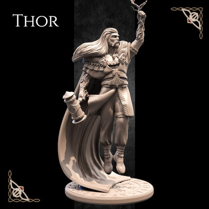 Miniatures - Valhalla - Thor - SLA Printed & Paintable Display Collectibles