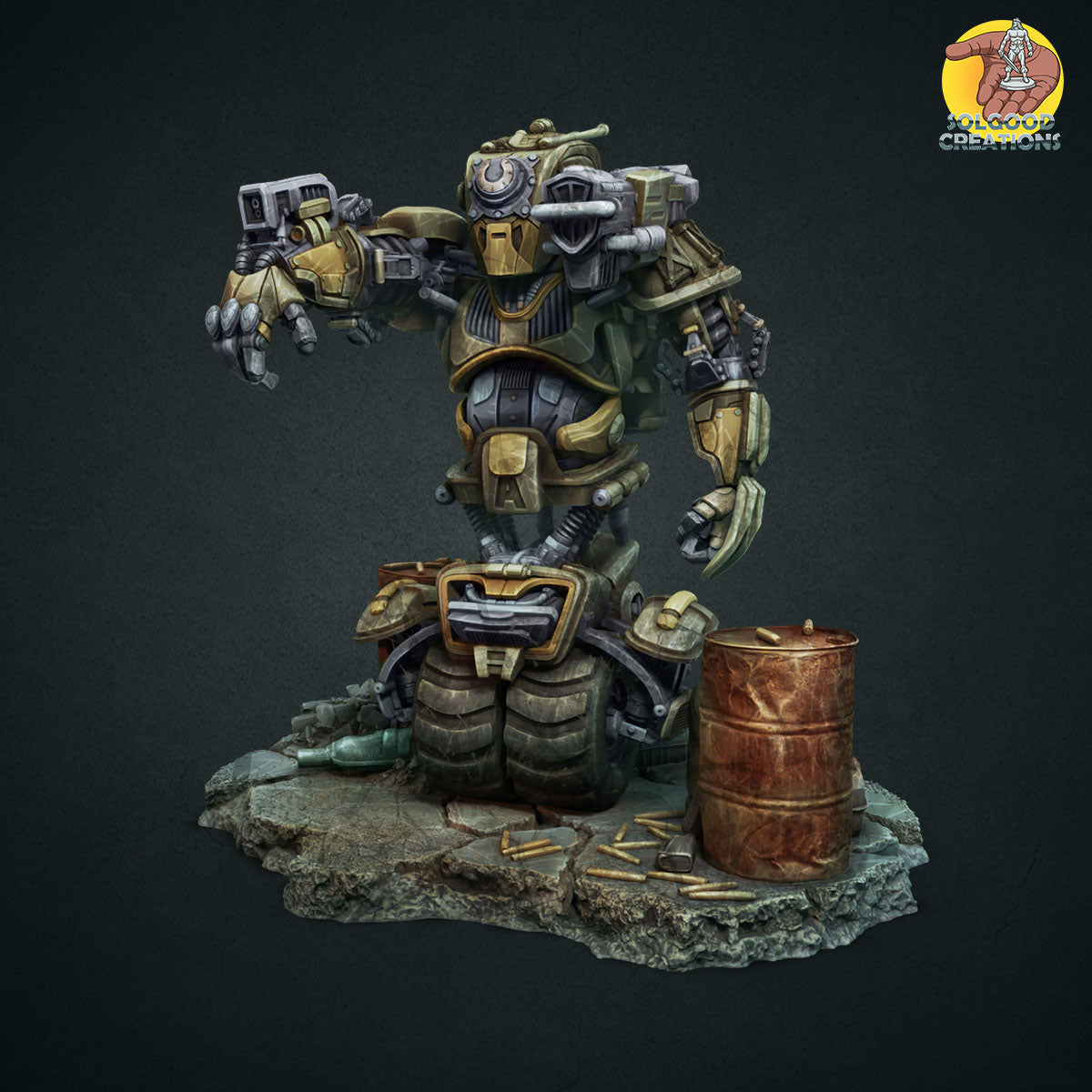 
                  
                    Miniatures - Solgood Creations - Boom Boom the Cyborg Unicycle - For Wargames and Tabletop Games,  Collectors, and Painters
                  
                