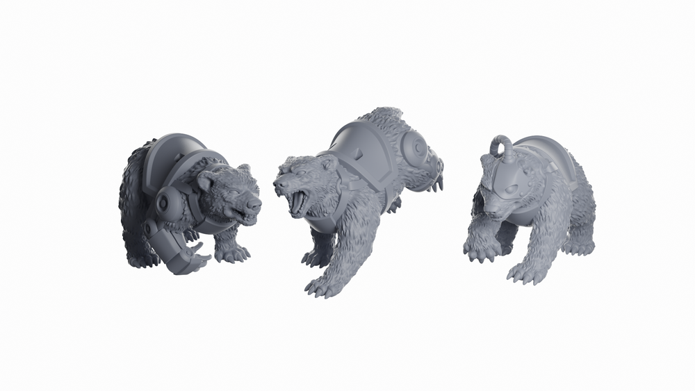 Miniatures - Space Bears - Cyber Cubs - For Wargames and Tabletop Games,  Collectors, and Painters