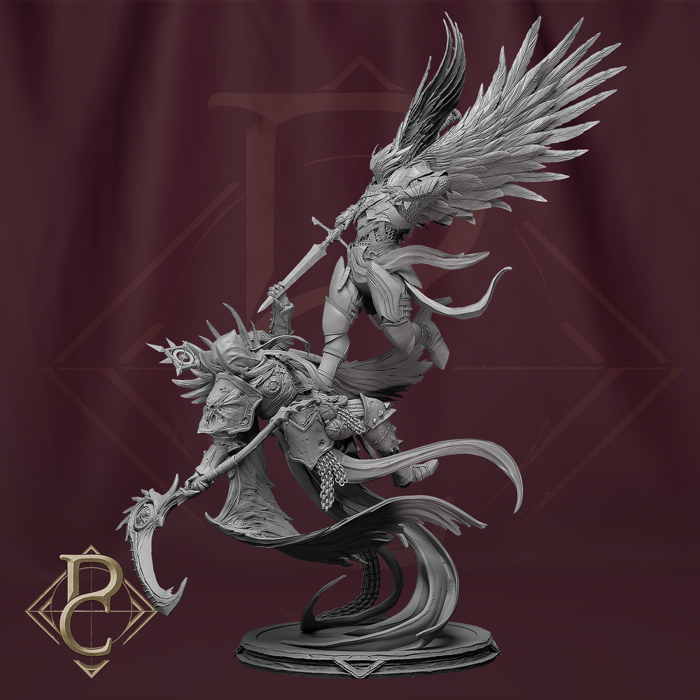 Parasite Collectibles - Clash of Angels Diorama -Miniatures/Statues/Busts - D&D, Tabletop Games, Collectors, Painters