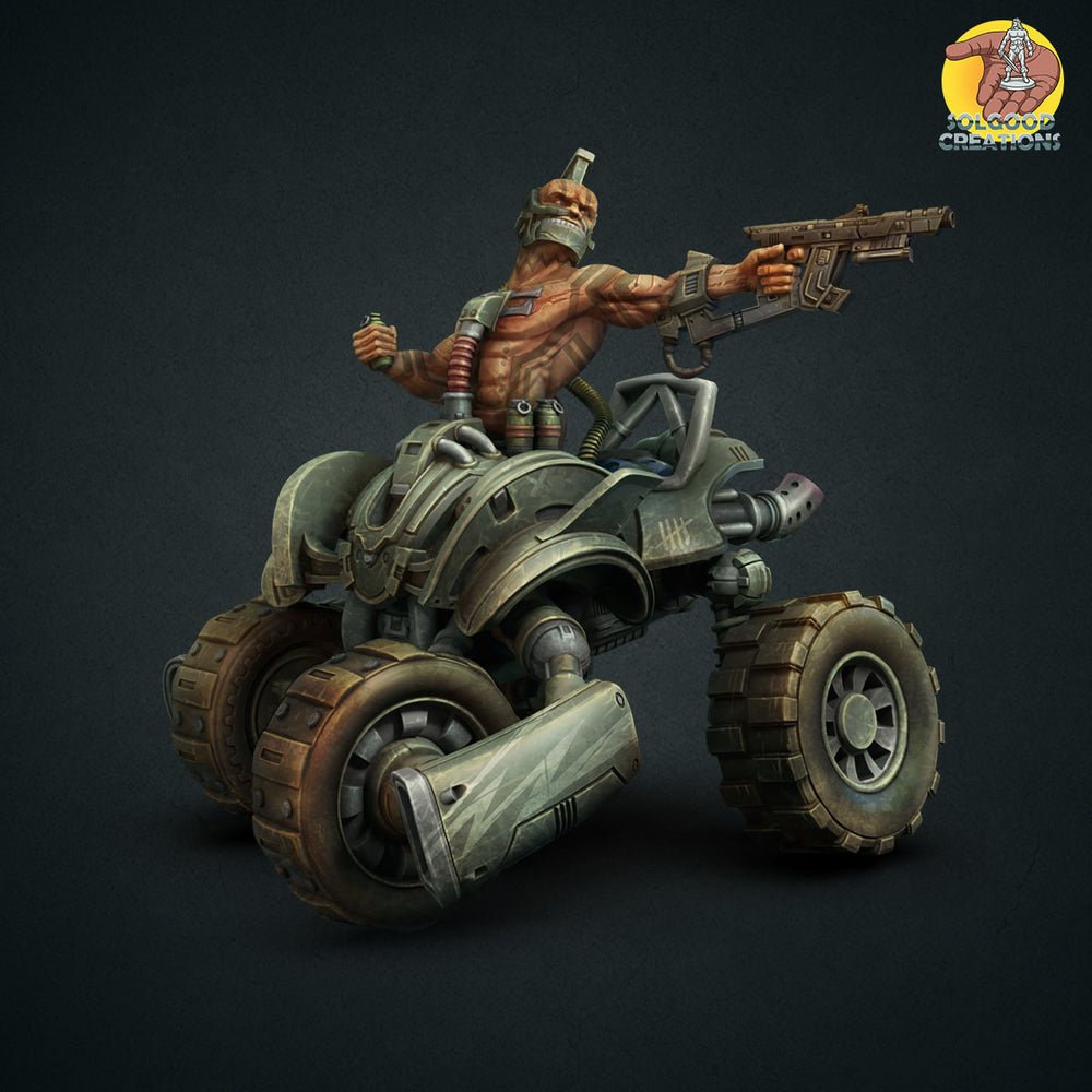 
                  
                    Miniatures - Solgood Creations - Kiros the Cyborg Four Wheeler - For Wargames and Tabletop Games,  Collectors, and Painters
                  
                