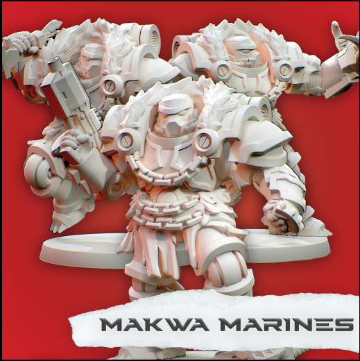 Miniatures - Space Bears - Makwa Marines - For Wargames and Tabletop Games,  Collectors, and Painters