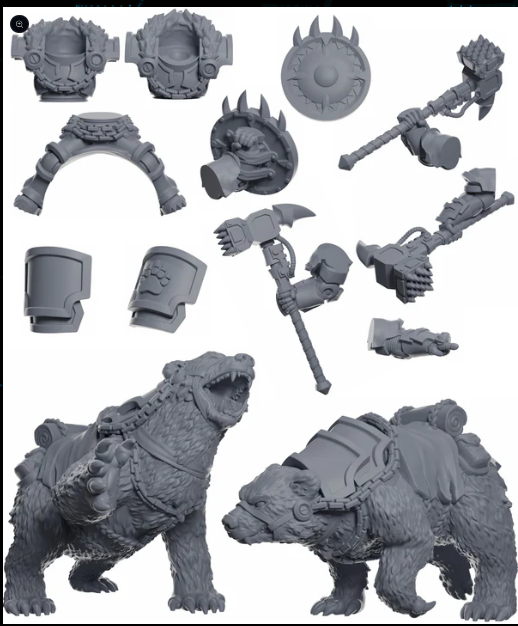 
                  
                    Miniatures - Space Bears - Bear-Back Riders - For Wargames and Tabletop Games,  Collectors, and Painters
                  
                