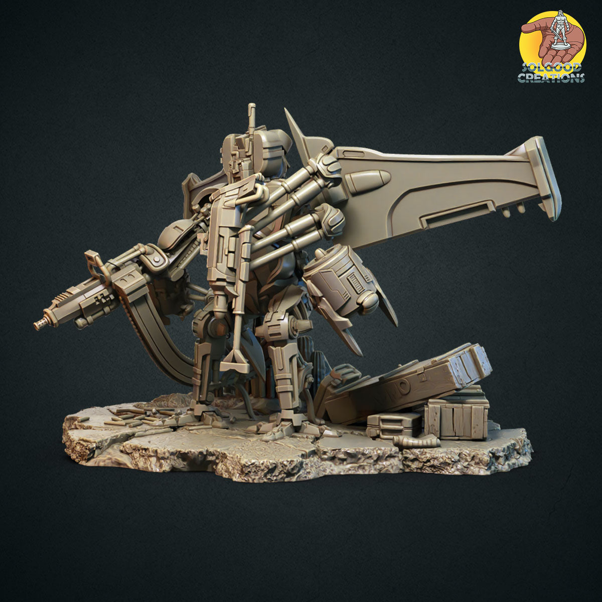
                  
                    Miniatures - Solgood Creations - Thunderscream the Jet Cyborg - For Wargames and Tabletop Games,  Collectors, and Painters
                  
                