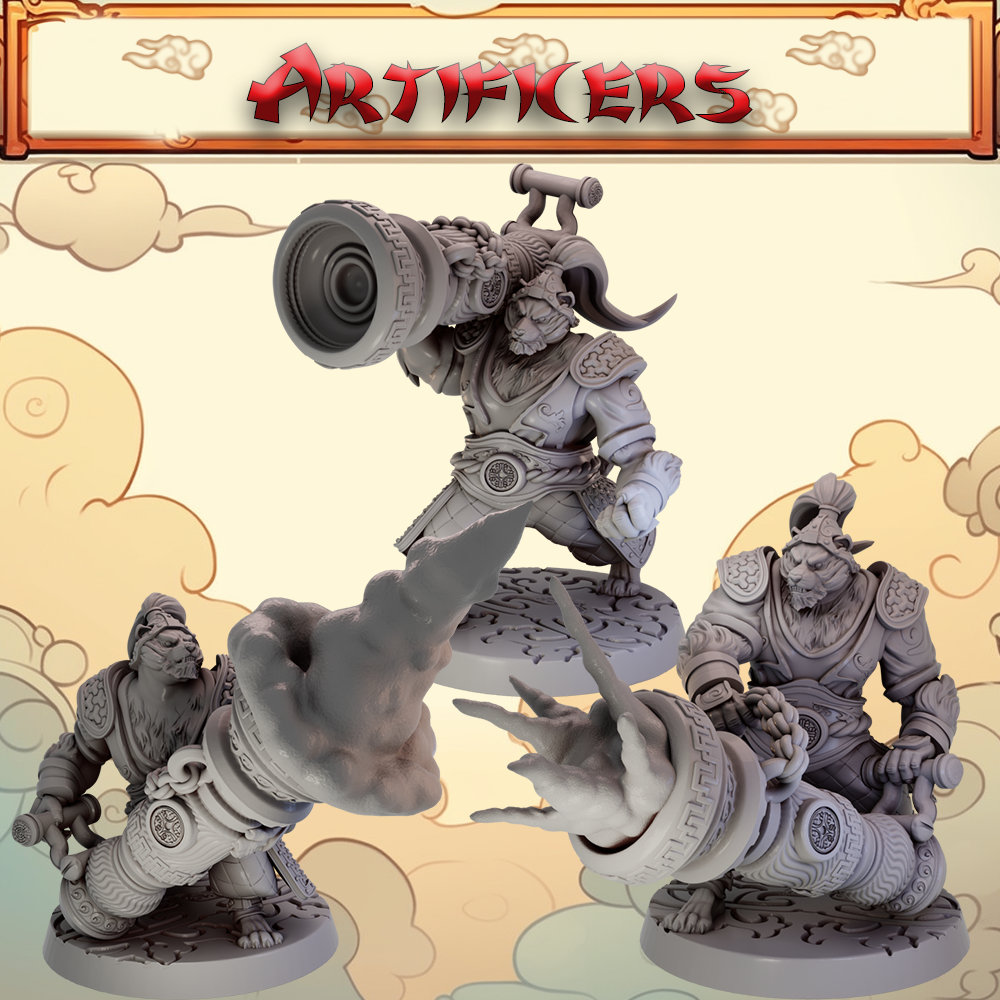 Miniatures - Eternal Fangs - Tigerfolk Artificers - For Wargames and Tabletop Games,  Collectors, and Painters