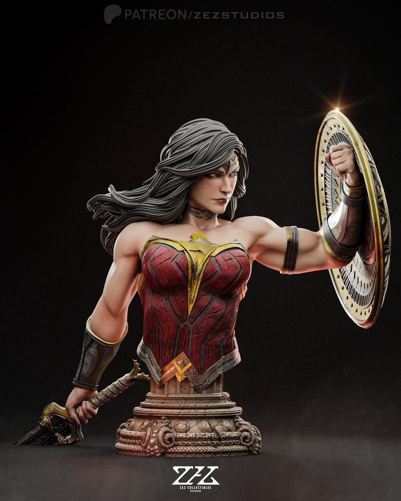 
                  
                    Wonder Woman Collectible Statue/Bust by ZeZ Studios - unpainted or painted versions
                  
                