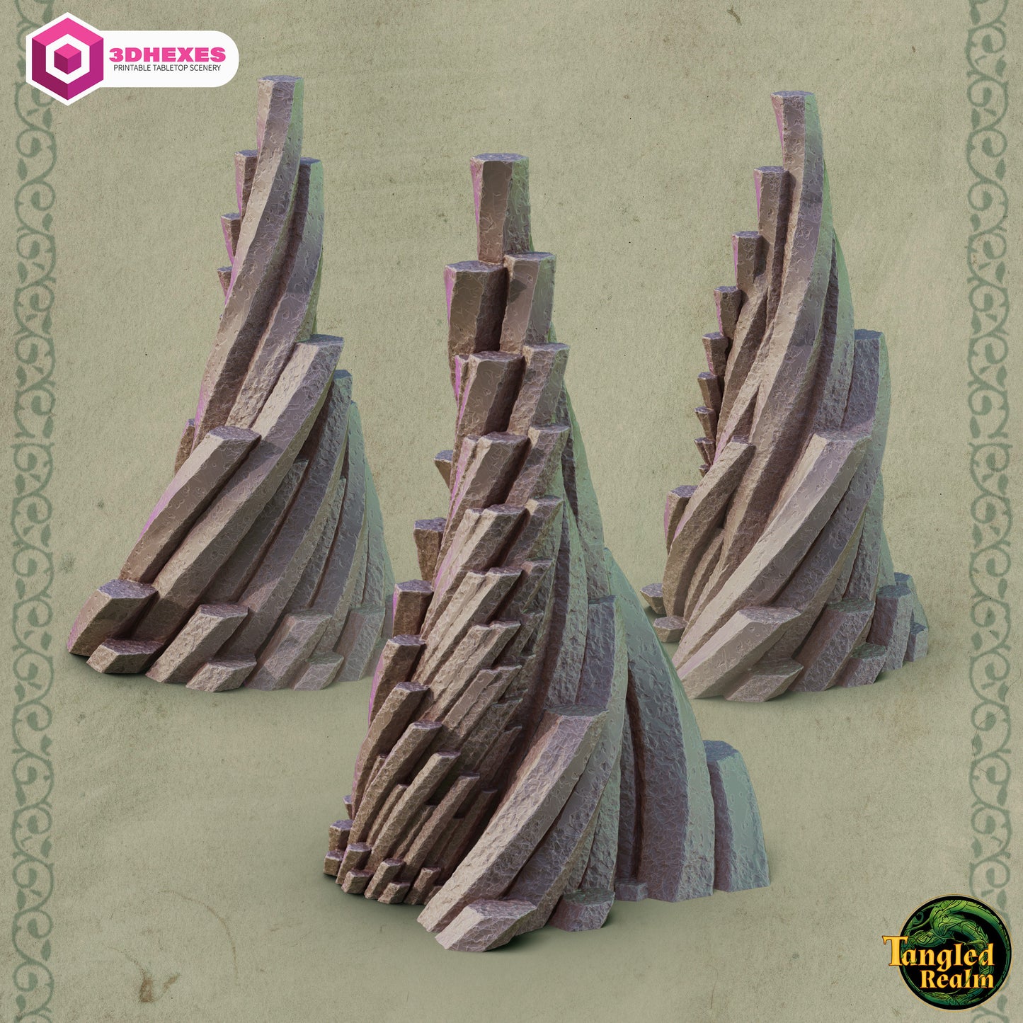 
                  
                    Tangled Realms Tabletop Terrain- Basalt Rocks Set
                  
                